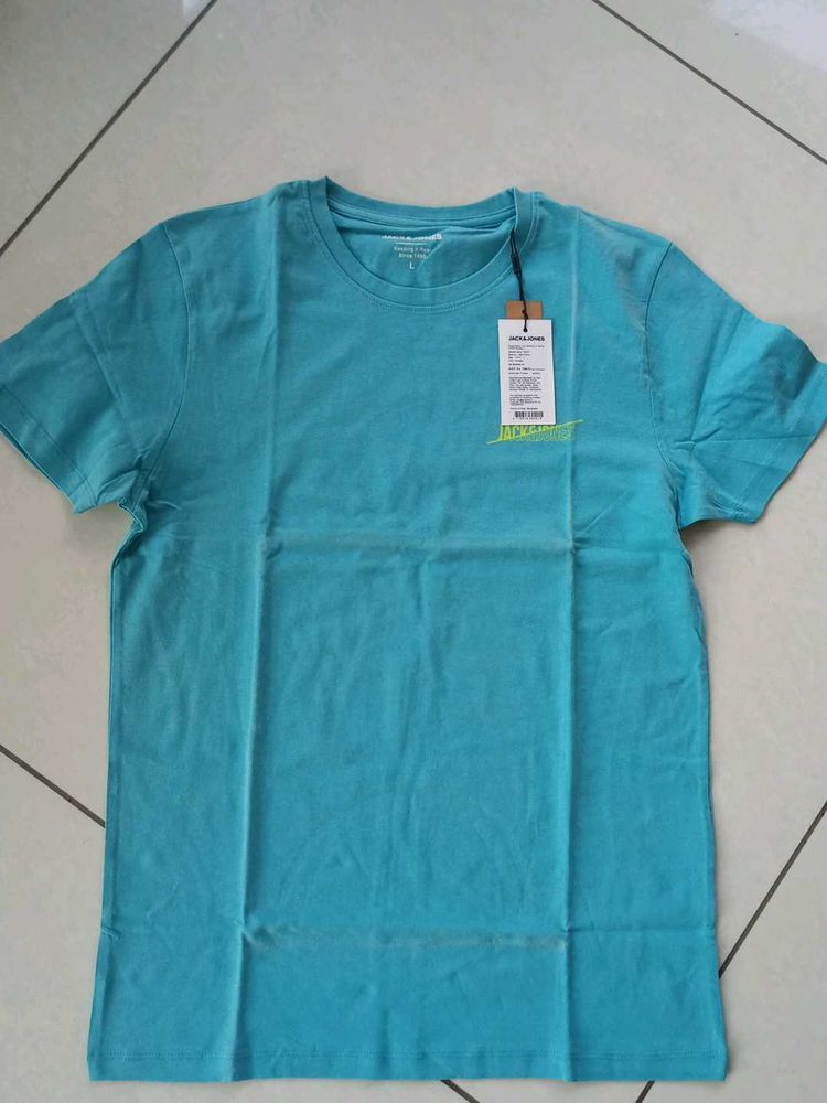 JACK&amp;JONES Teal Blue Graphic T-Shirt