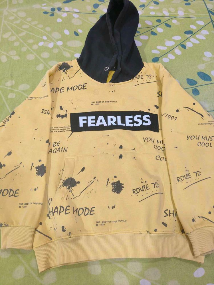 Cool Yellow "Fearless" Hoodie