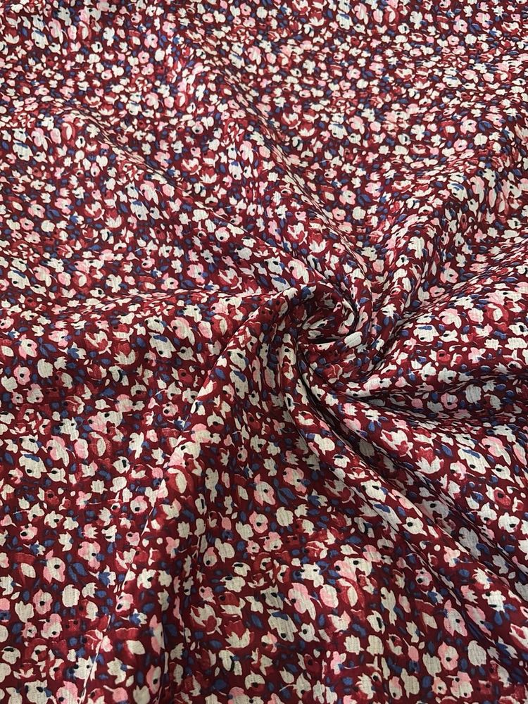 Floral Print Burgundy Mini Dress