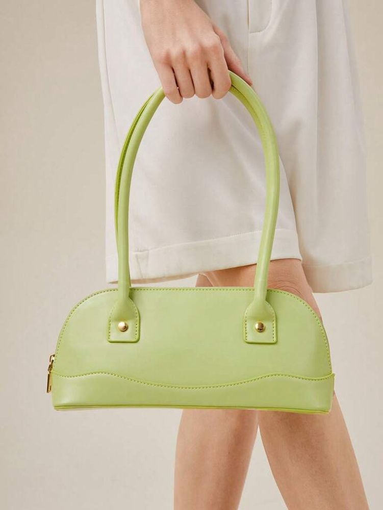 SHEIN BIZwear PU Bag Double Handle Zipper