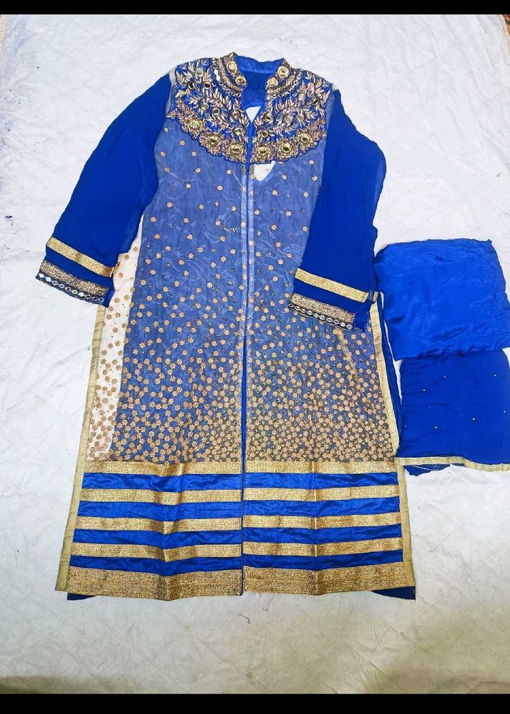 Royal Blue Embellished Kurta Set