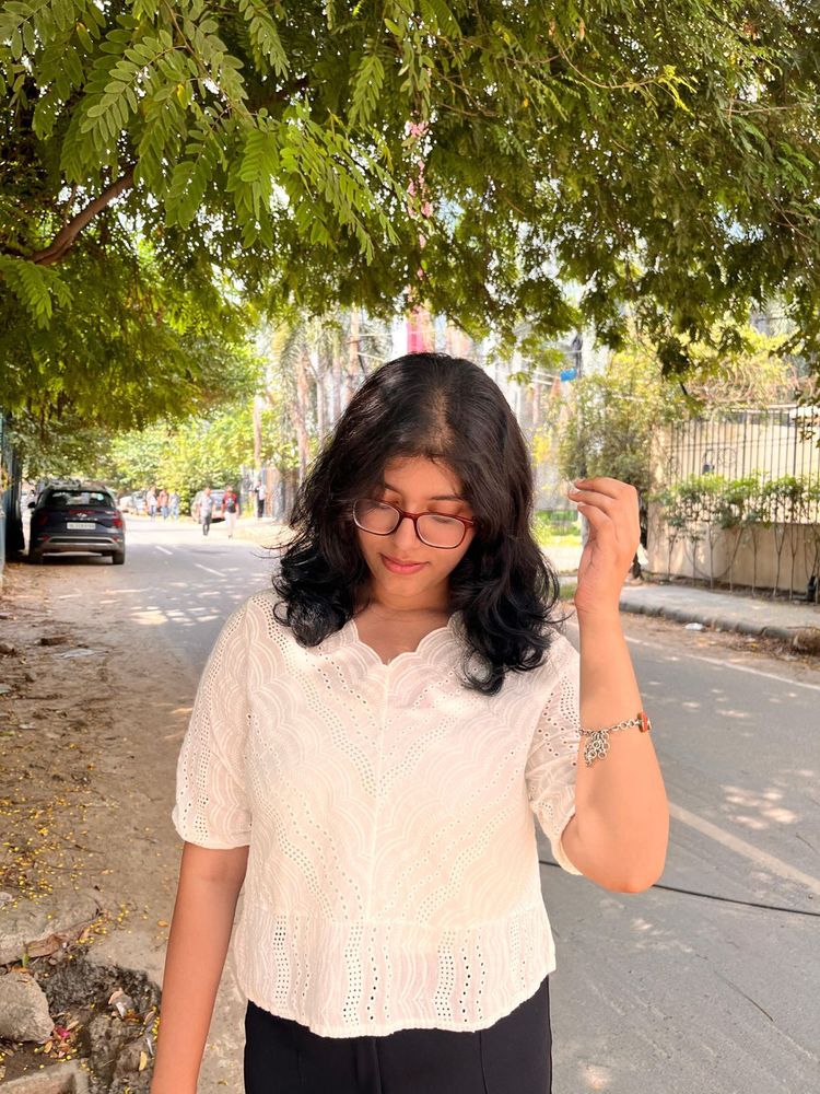 Chic White Eyelet Top