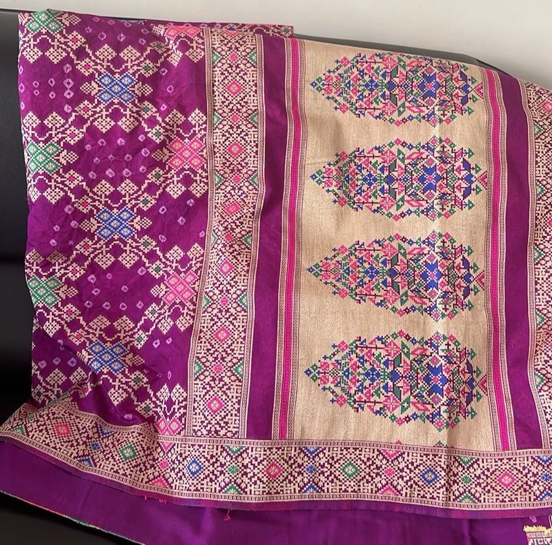 Vibrant Embroidered Silk Saree