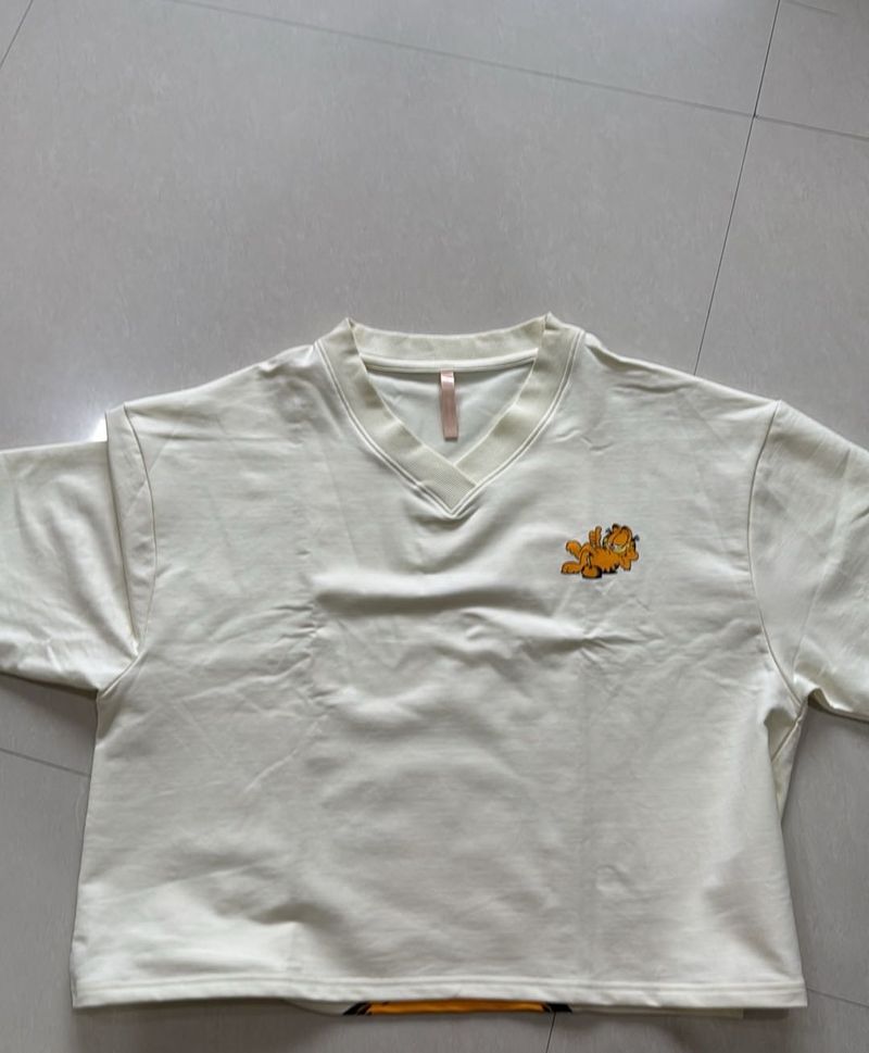 Garfield Embroidered Wide Leg Pyjama Set