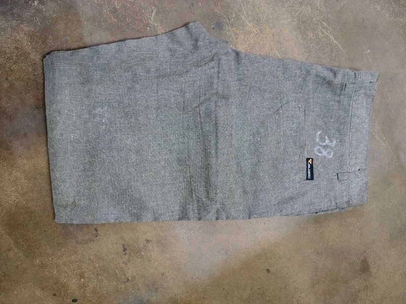 Men's Grey Striped Casual Pants