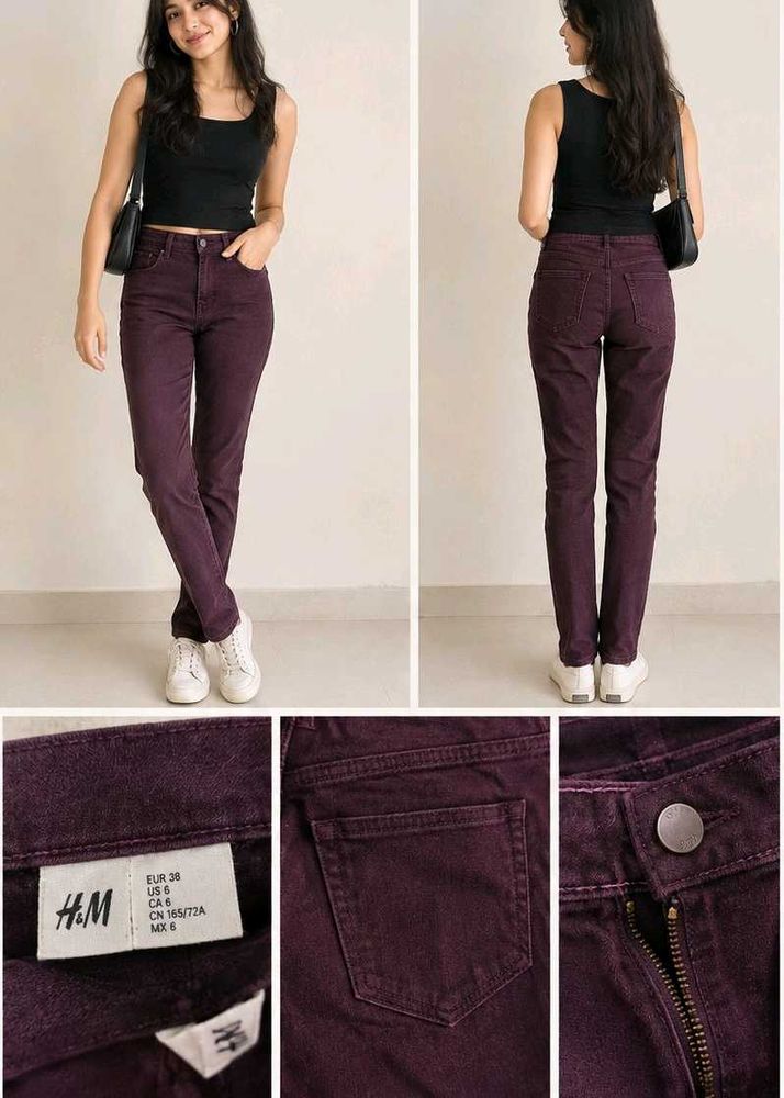 H&amp;M L.O.G.G.Deep Mauve Skinny Jeans | W26/28