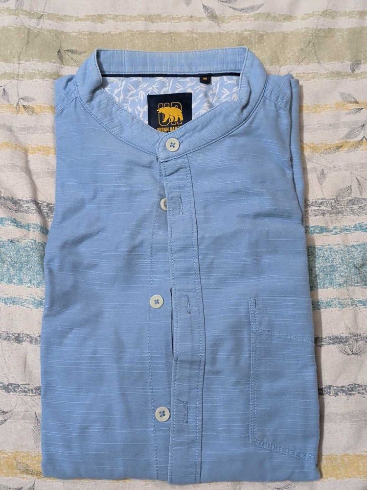 Men's Blue Striped Casual Shirt