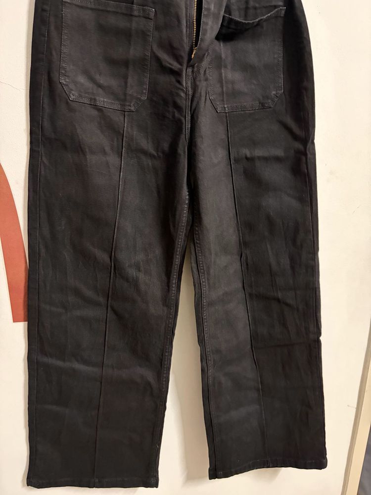 Black Straight Leg Work Pants