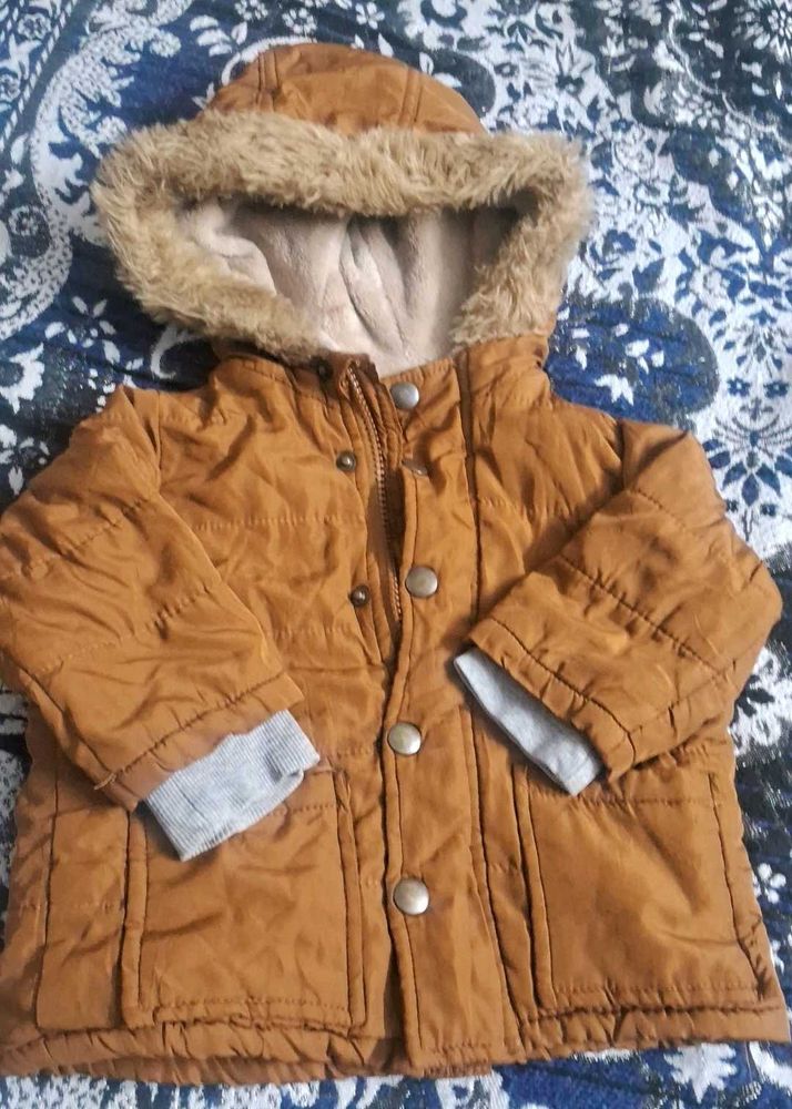 Brown Hooded Kids' Jacket