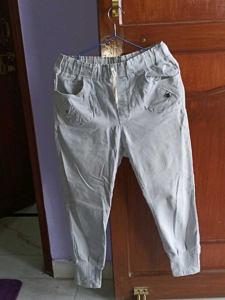 Light Grey Cargo Style Pants