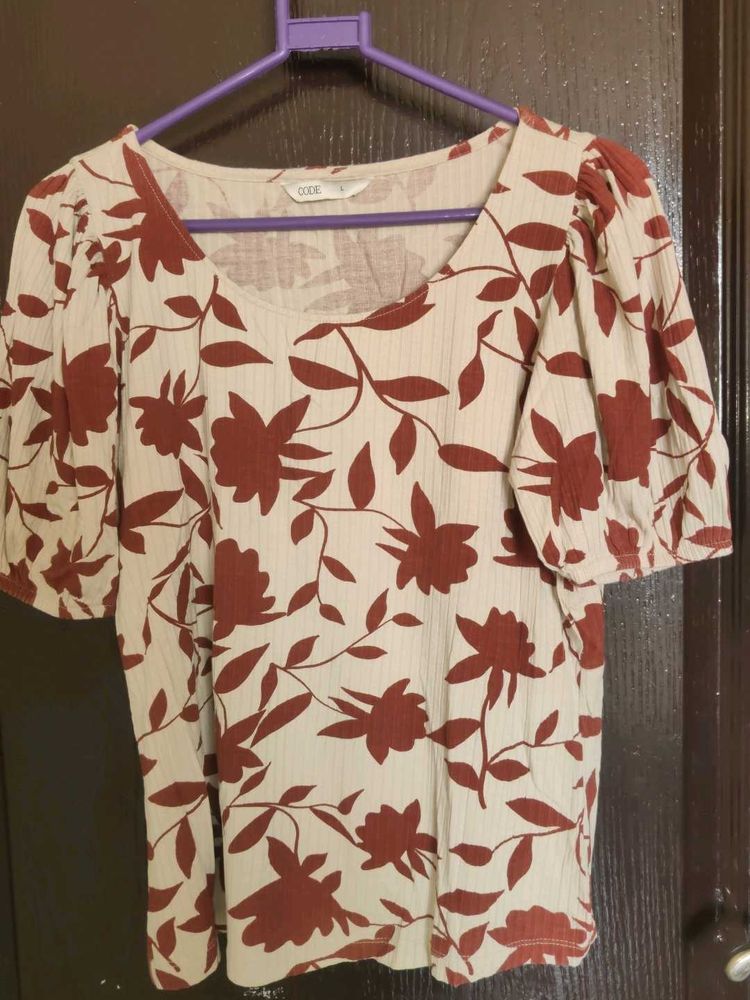 Floral Print Puff Sleeve Top