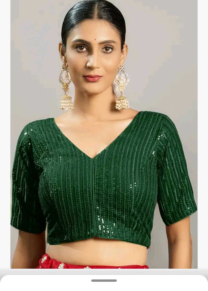 Green Sequin Blouse