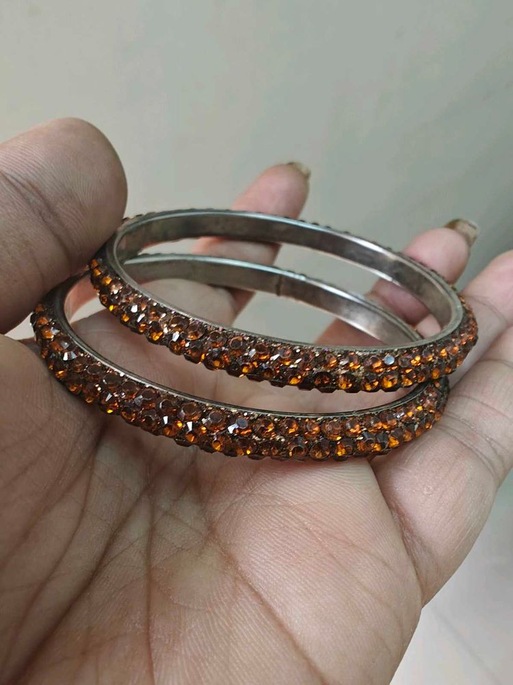 Sparkling Brown Stone Bangles