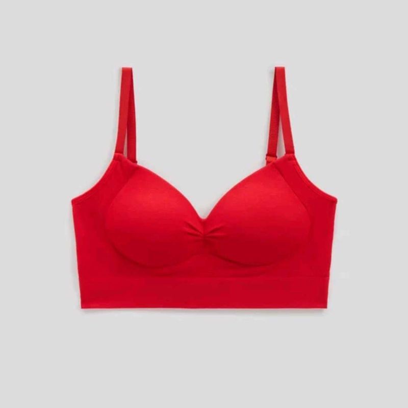 Comfortable Red Seamless Bra Top