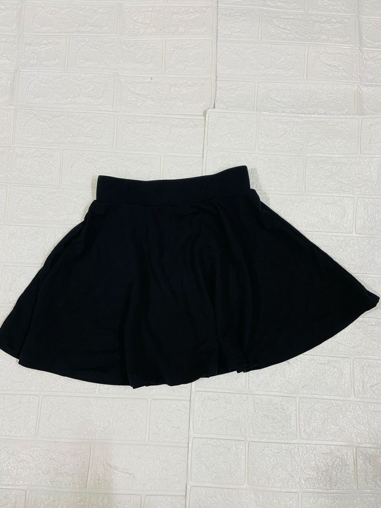 Flared Black Mini Skirt