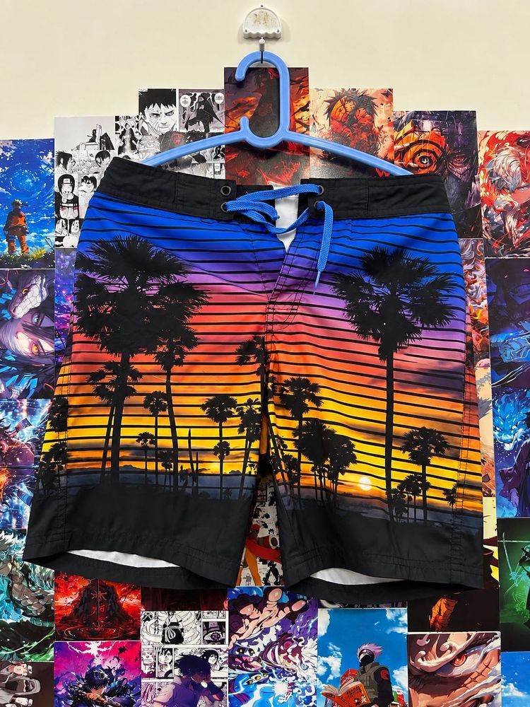 Men's Sunset Palm Tree Swim Shorts