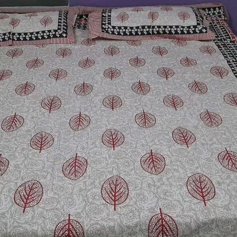 Pure Cotton Bedsheet Wth Two Pillows Cover 100*108