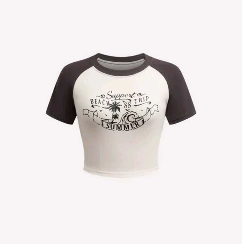 Summer Beach Trip Graphic Crop Top