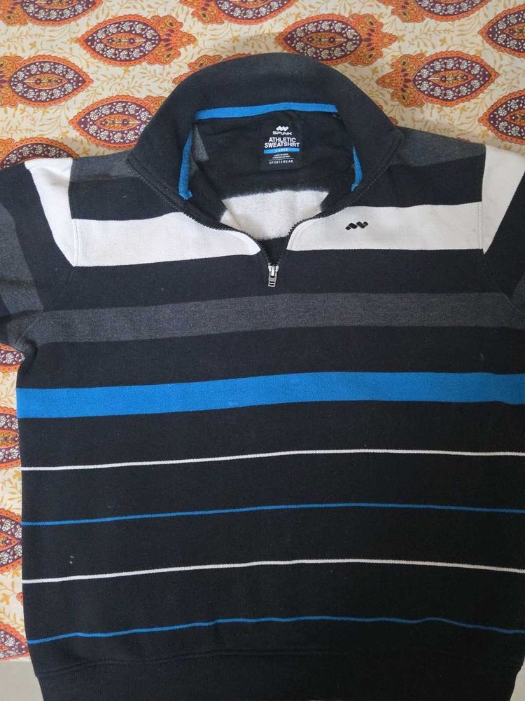 Men's Striped Athletic Sweatshirt