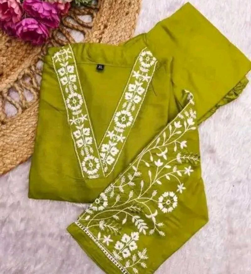 Embroidered Kurta And Bottom Set