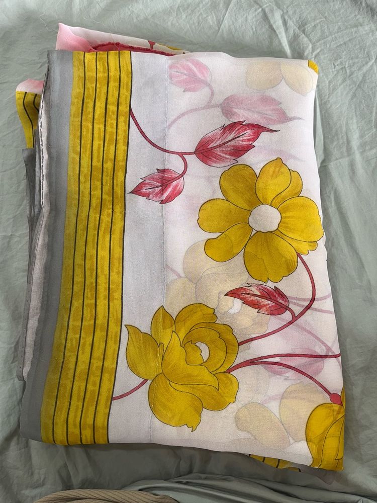 Beautiful Floral Print Saree with blouse