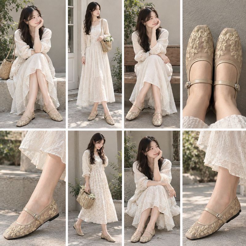 Elegant Embroidered Flats