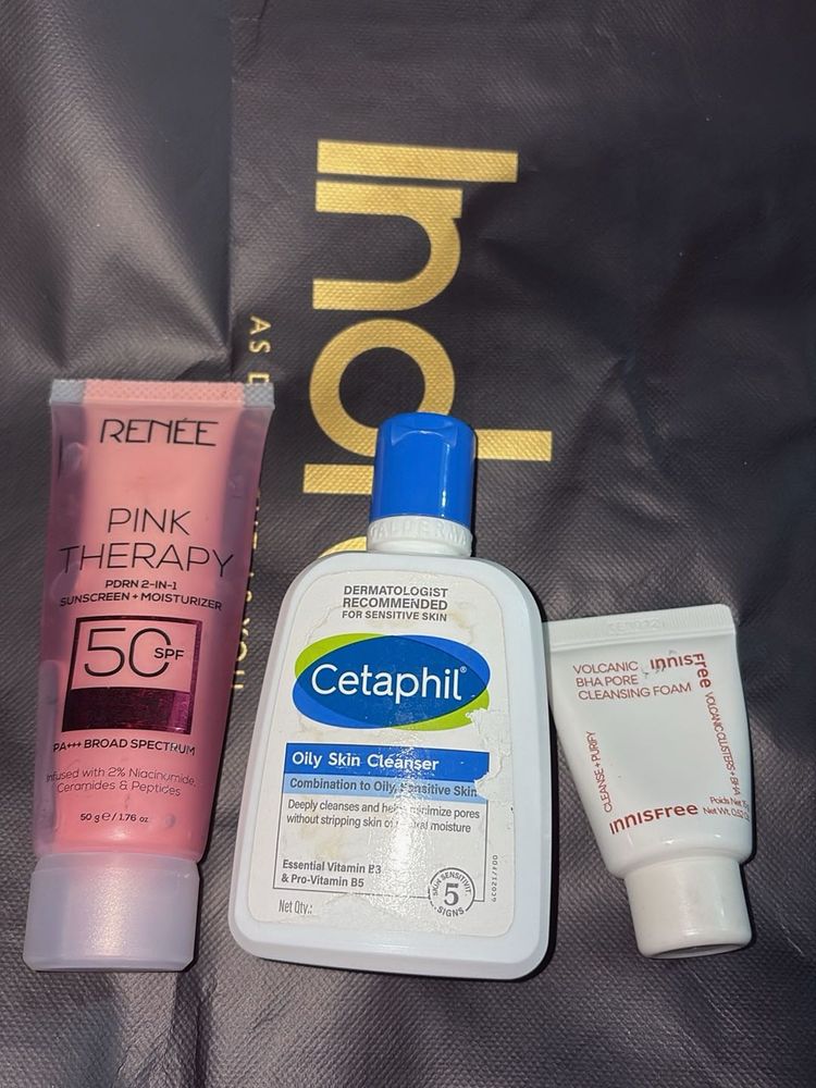 Skincare Trio: Cleanser, Sunscreen, Moisturizer