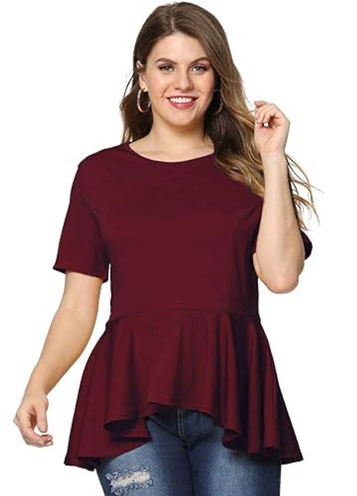 Maroon Peplum Top