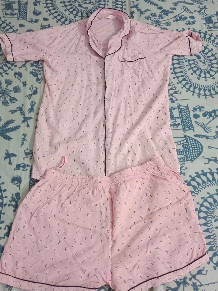 Pink Printed Pajama Set