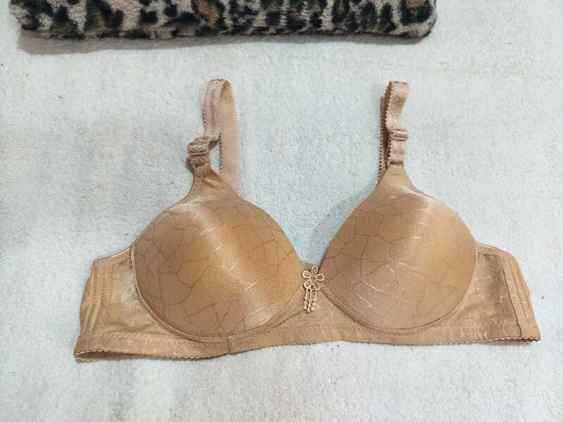 Beige Bra with Floral Detail