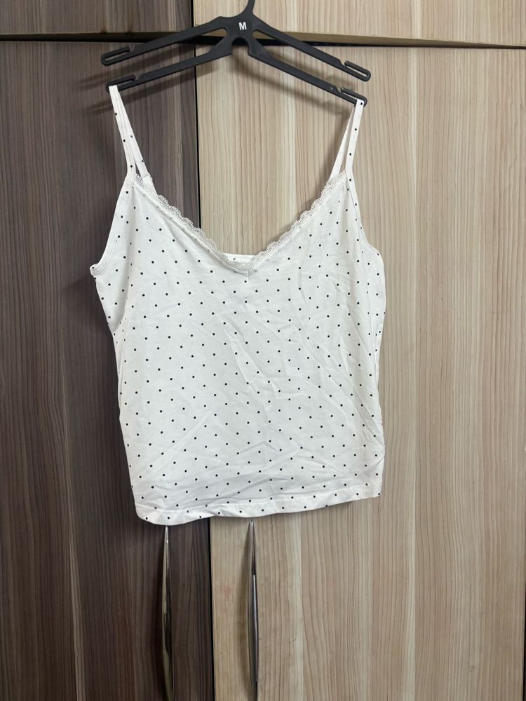 White polka dot cami top