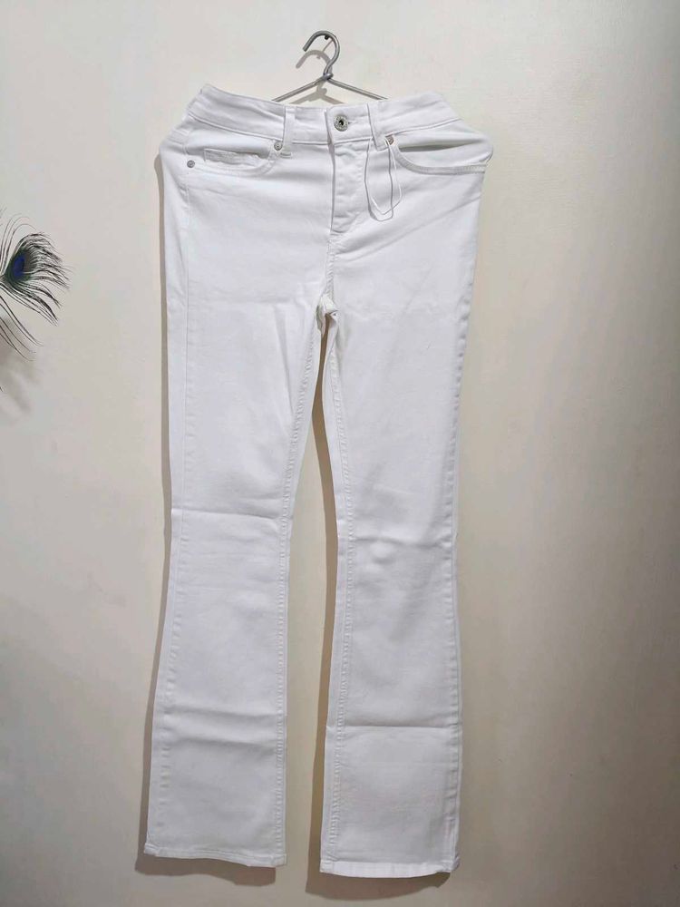 White Bootcut Jeans