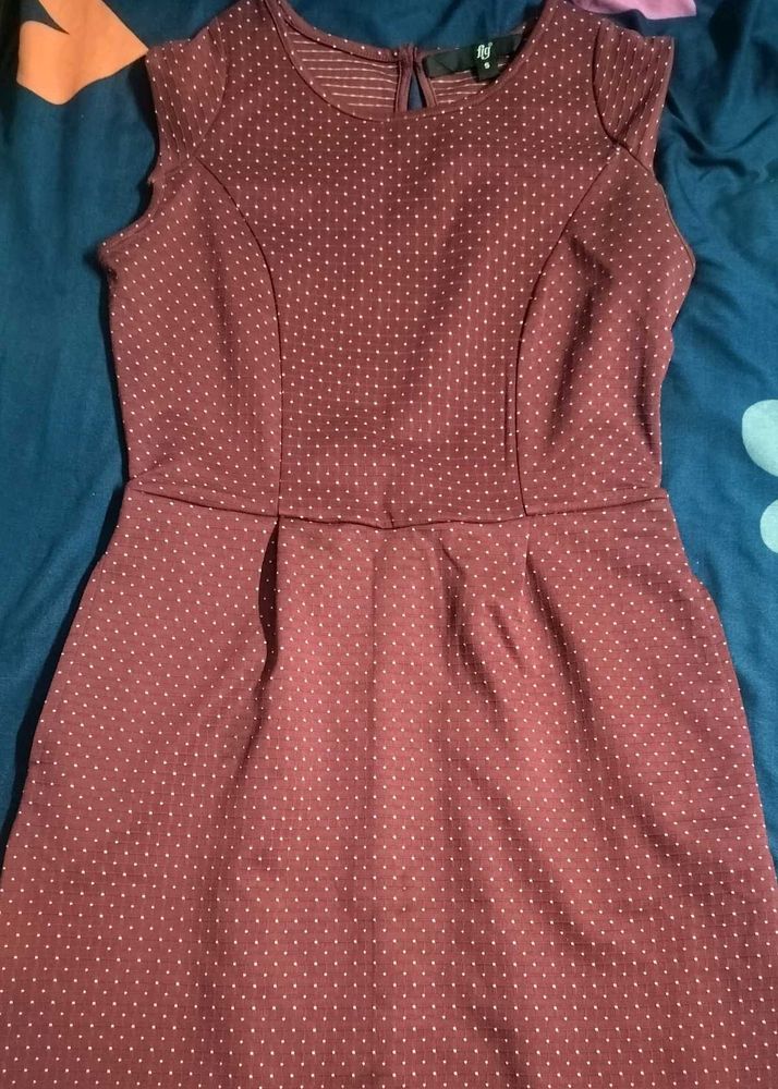 Maroon Polka Dot Dress