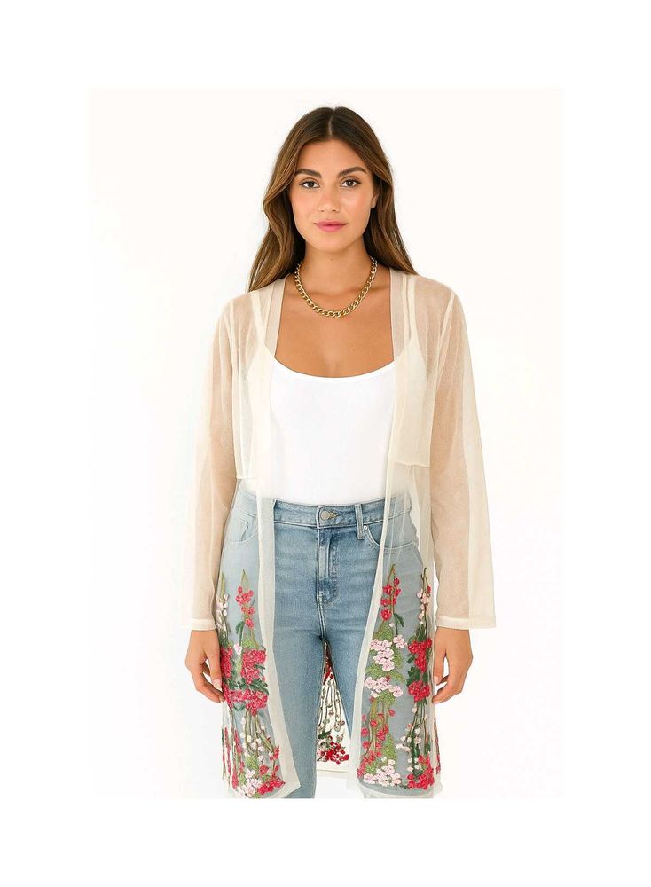 Floral Embroidery Shrug