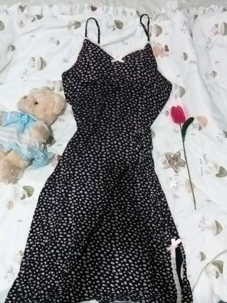 Cute Dotted Spaghetti Strap Dress