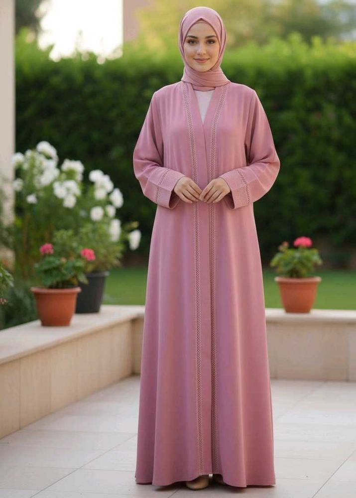 ✨Dubai Imported Mauve Open Abaya