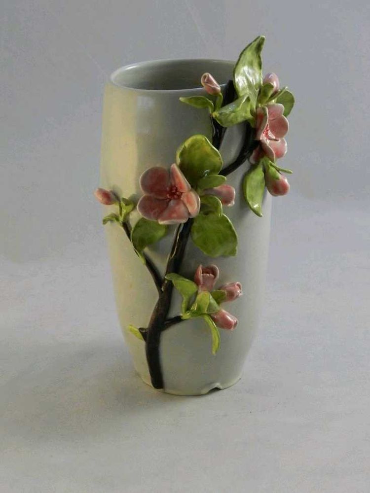 Decorative Ceramic Vase with Flower Design