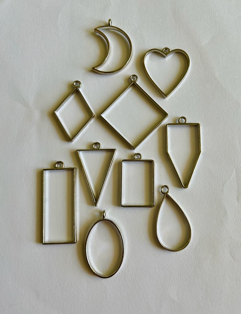 Silver Blanks/Bezel Diy/Resin - Set Of 10