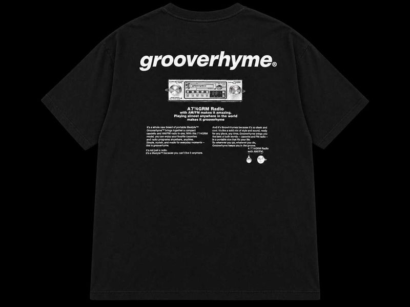 Grooverhyme Black Radio Graphic T-Shirt
