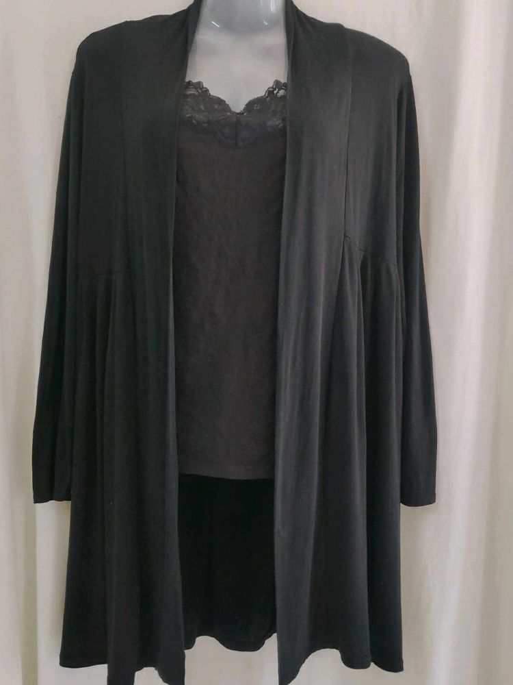 Chic Black Longline Cardigan