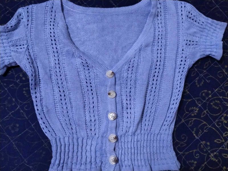 Light Blue Knit TOP