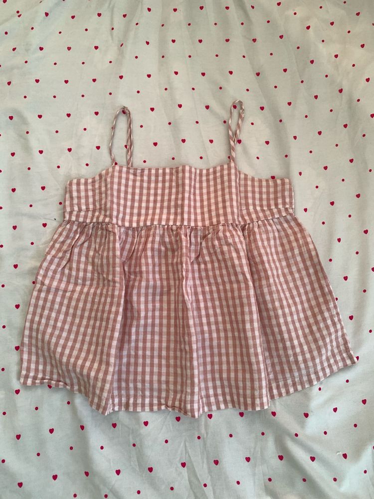 Cute Gingham Spaghetti Strap Top