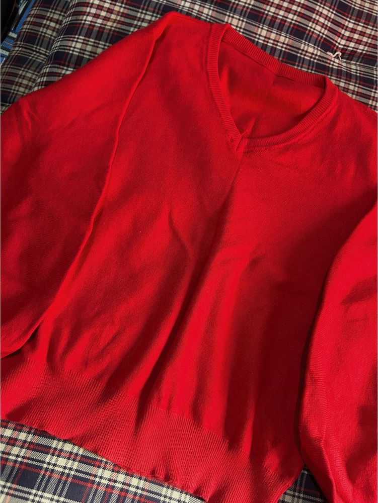 V-Neck Red Sweater