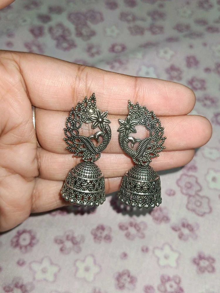 Bohemian Oxidized peacock Earrings
