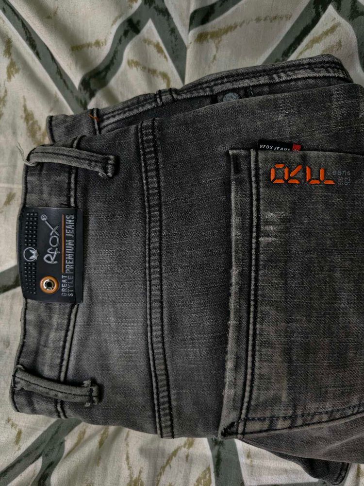 Ripped Gray Denim Jeans