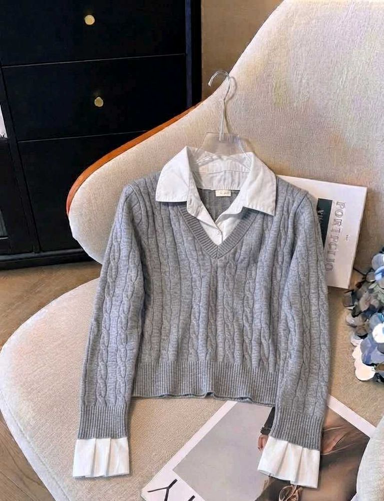 Old money Grey Sweater