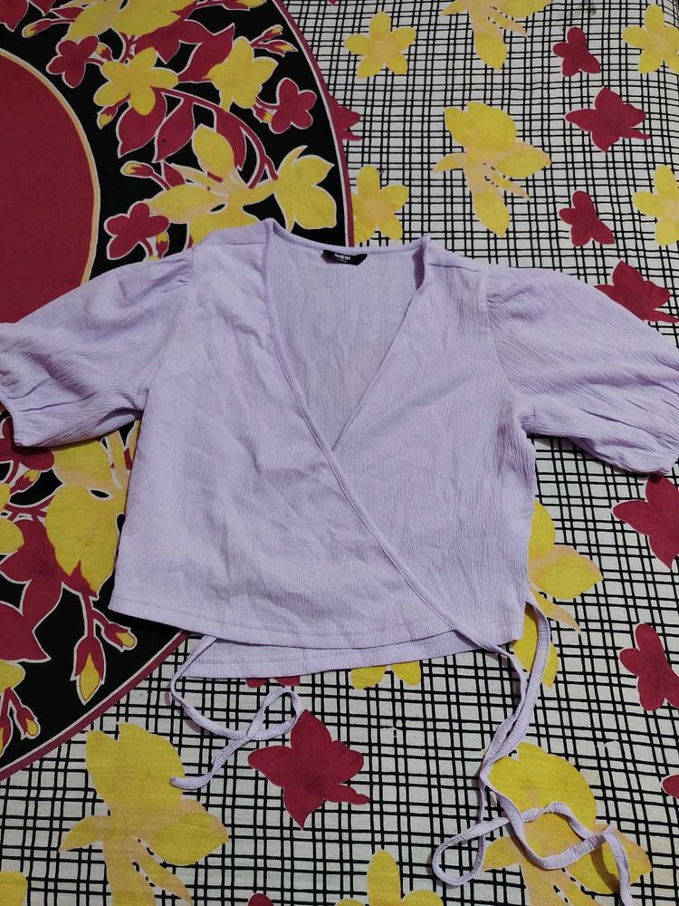 Lavender Wrap Crop Top