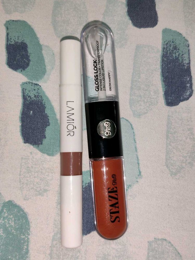 L'AMIOR &amp; STAZE Lip Gloss &amp; Lipstick Duo and staz
