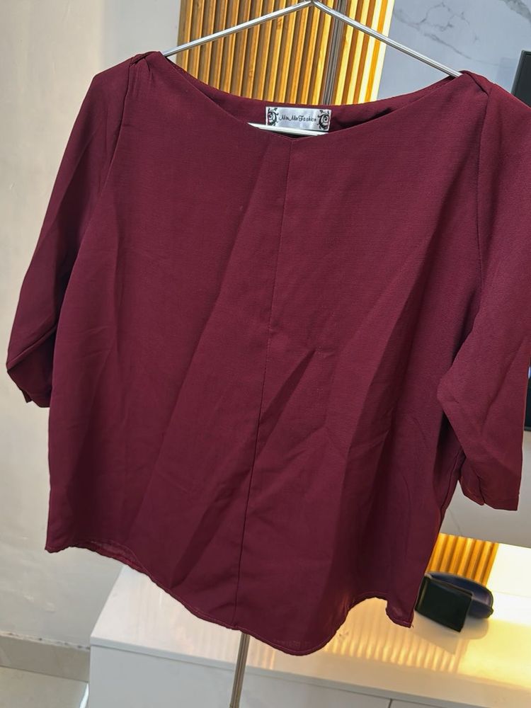 Maroon 3/4 Sleeve Top