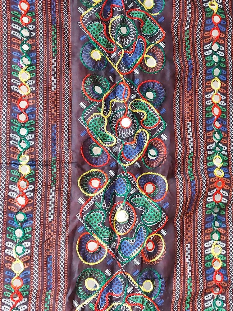 Embroidered Dupatta with Mirror Work